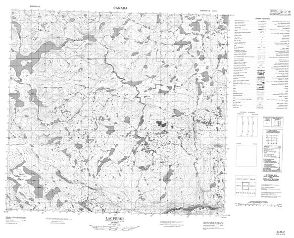 Lac Peret Topographic Paper Map 024H02 at 1:50,000 scale