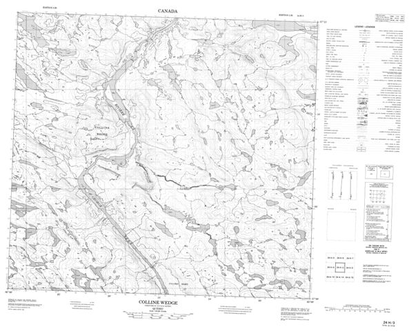 Colline Wedge Topographic Paper Map 024H03 at 1:50,000 scale