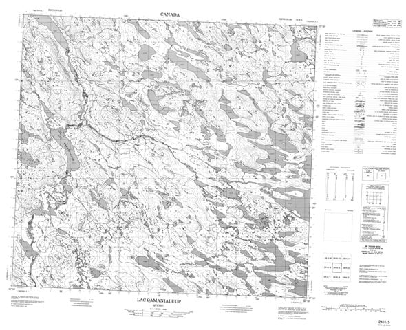 Lac Qamanialuup Topographic Paper Map 024H05 at 1:50,000 scale