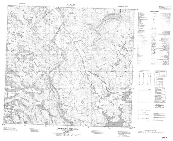 Lac Noeud Coulant Topographic Paper Map 024H06 at 1:50,000 scale