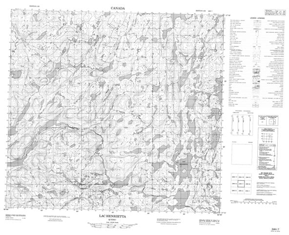 Lac Henrietta Topographic Paper Map 024H07 at 1:50,000 scale