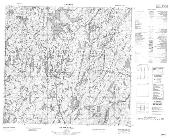 Lac Cougneau Topographic Paper Map 024H08 at 1:50,000 scale