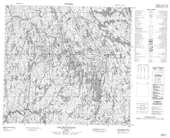 Lac Inuluttalik Topographic Paper Map 024H09 at 1:50,000 scale