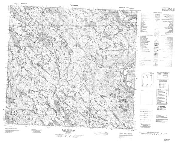 Lac Doudan Topographic Paper Map 024H12 at 1:50,000 scale