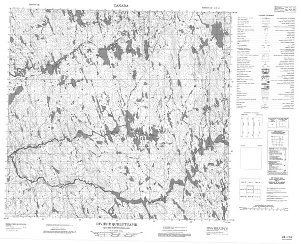 Riviere Qurlutuapik Topographic Paper Map 024H16 at 1:50,000 scale