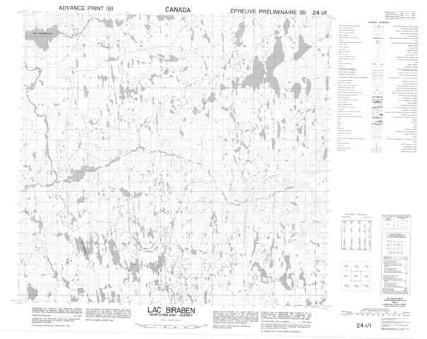 Lac Biraben Topographic Paper Map 024I01 at 1:50,000 scale