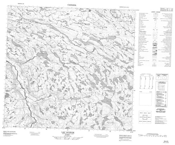 Lac Ijurvik Topographic Paper Map 024I03 at 1:50,000 scale