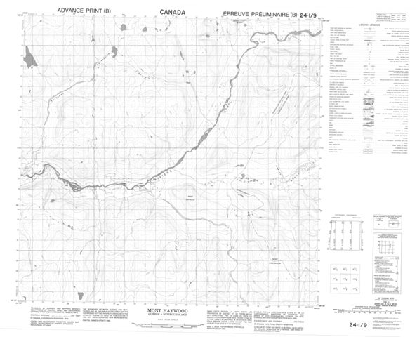 Mont Haywood Topographic Paper Map 024I09 at 1:50,000 scale