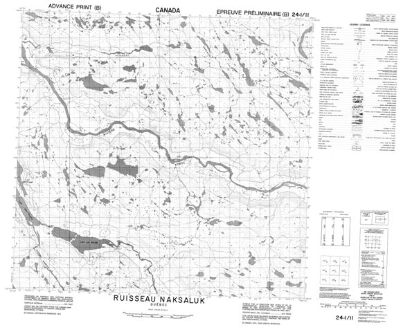 Ruisseau Naksaluk Topographic Paper Map 024I11 at 1:50,000 scale