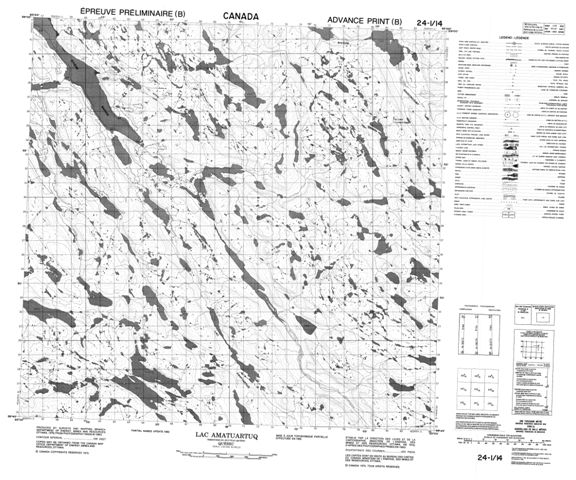 Lac Amaruartuq Topographic Paper Map 024I14 at 1:50,000 scale