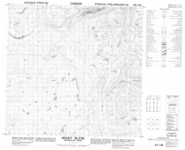 Mount Silene Topographic Paper Map 024I16 at 1:50,000 scale