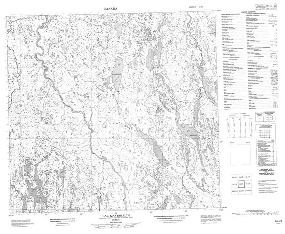 Lac Kavisililik Topographic Paper Map 024J03 at 1:50,000 scale