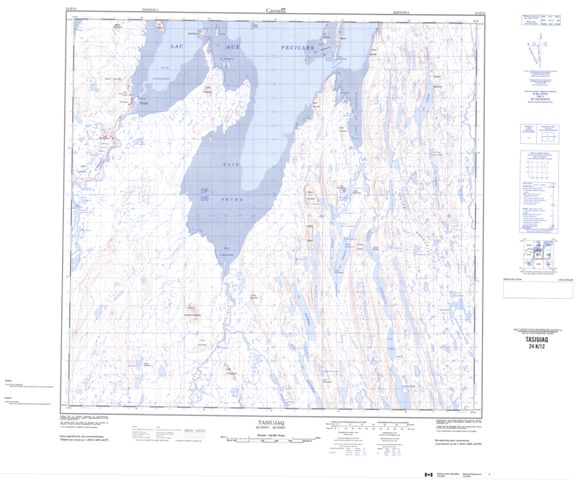 Tasiujaq Topographic Paper Map 024K12 at 1:50,000 scale