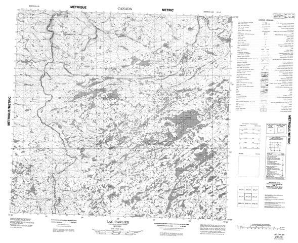 Lac Carlier Topographic Paper Map 024L03 at 1:50,000 scale