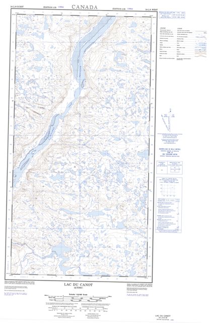 Lac Du Canot Topographic Paper Map 024L09W at 1:50,000 scale