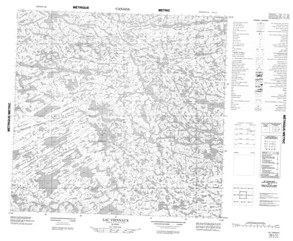 Lac Viennaux Topographic Paper Map 024L11 at 1:50,000 scale