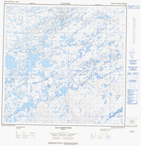 Lac Saint Fond Topographic Paper Map 024M08 at 1:50,000 scale