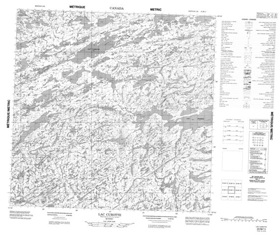 Lac Curotte Topographic Paper Map 024M11 at 1:50,000 scale