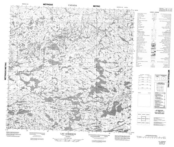 Lac Gorribon Topographic Paper Map 024M14 at 1:50,000 scale