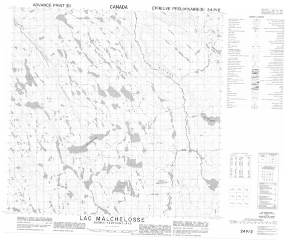 Lac Malchelosse Topographic Paper Map 024P02 at 1:50,000 scale