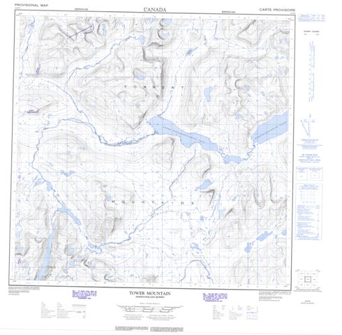 Tower Mountain Topographic Paper Map 024P08 at 1:50,000 scale