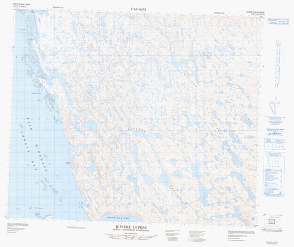 Riviere Lepers Topographic Paper Map 024P11 at 1:50,000 scale