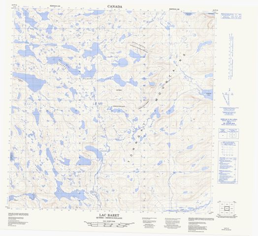 Lac Baret Topographic Paper Map 024P15 at 1:50,000 scale