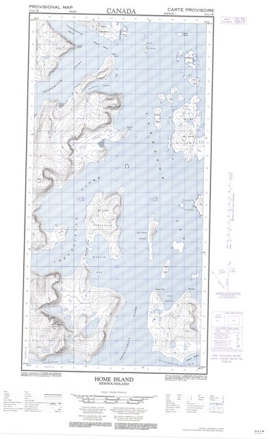Home Island Topographic Paper Map 025A01W at 1:50,000 scale