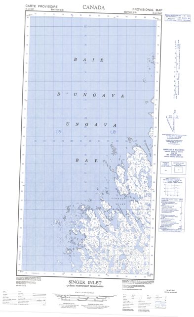 Singer Inlet Topographic Paper Map 025A03E at 1:50,000 scale