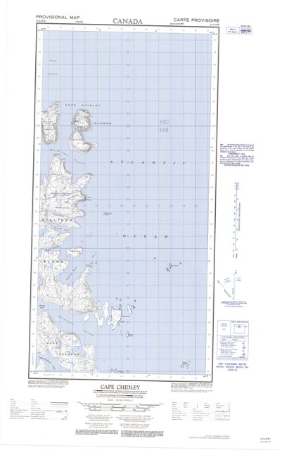 Cape Chidley Topographic Paper Map 025A08W at 1:50,000 scale