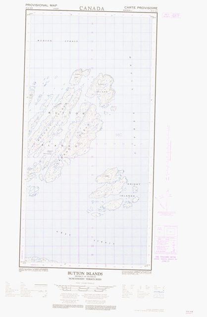 Button Islands Topographic Paper Map 025A10E at 1:50,000 scale