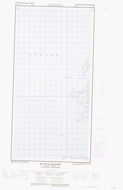 Button Islands Topographic Paper Map 025A10W at 1:50,000 scale