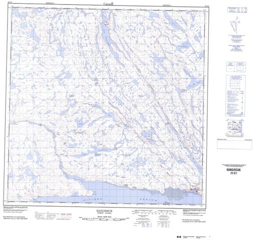 Kangirsuk Topographic Paper Map 025D01 at 1:50,000 scale