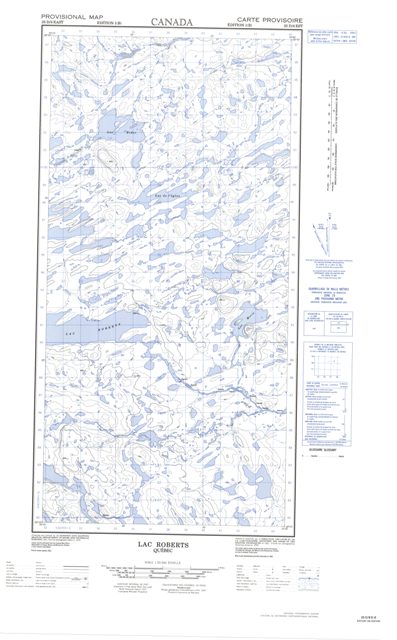 Roberts Lake Topographic Paper Map 025D08E at 1:50,000 scale