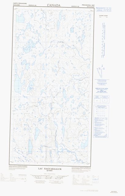 Lac Nagvaraaluk Topographic Paper Map 025D10E at 1:50,000 scale