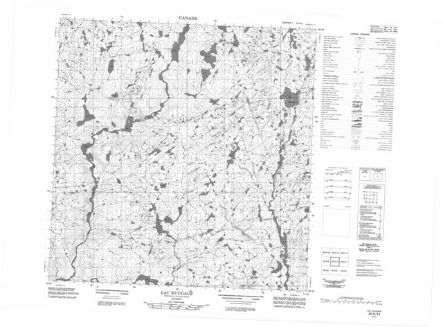 Lac Kuugaup Topographic Paper Map 025D12 at 1:50,000 scale