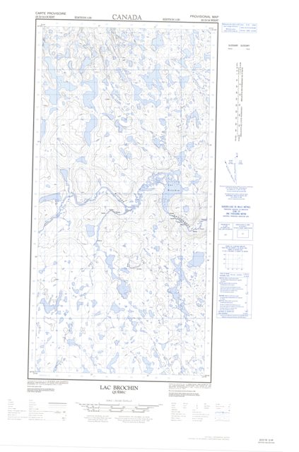 Lac Brochin Topographic Paper Map 025D16W at 1:50,000 scale