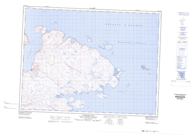 Kangiqsujuaq Topographic Paper Map 025E12 at 1:50,000 scale