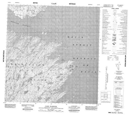 Cape Warwick Topographic Paper Map 025H10 at 1:50,000 scale
