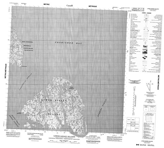 Lower Savage Islands Topographic Paper Map 025H13 at 1:50,000 scale