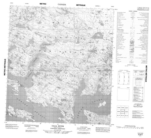 Olga River Topographic Paper Map 025M03 at 1:50,000 scale