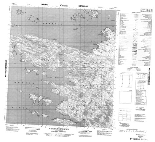 Wharton Harbour Topographic Paper Map 025M05 at 1:50,000 scale