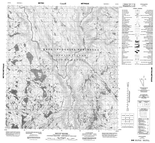 Mount Moore Topographic Paper Map 025N04 at 1:50,000 scale