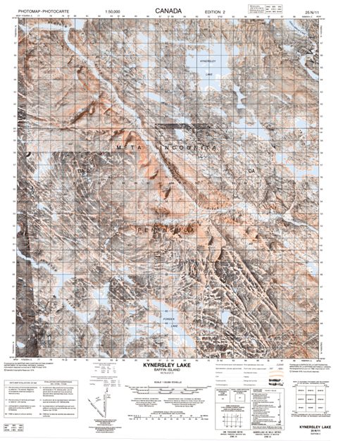 Kynersley Lake Topographic Paper Map 025N11 at 1:50,000 scale