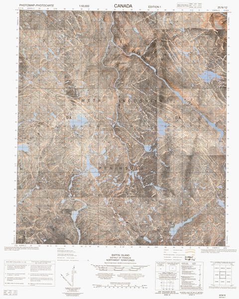 No Title Topographic Paper Map 025N12 at 1:50,000 scale