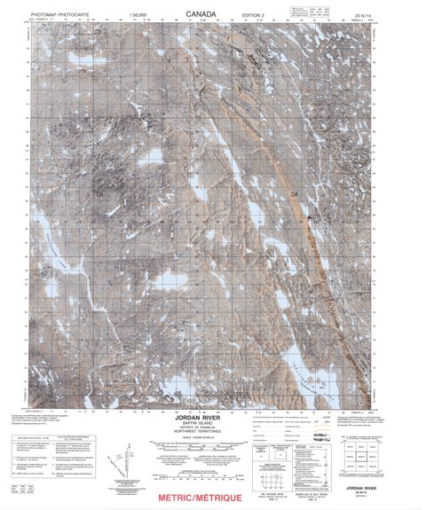 Jordan River Topographic Paper Map 025N14 at 1:50,000 scale