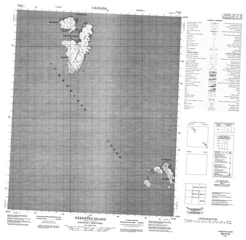 Kekerten Island Topographic Paper Map 026H12 at 1:50,000 scale