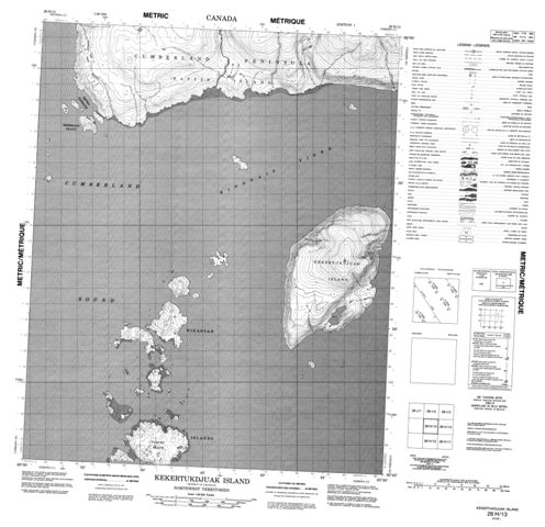 Kekertukdjuak Island Topographic Paper Map 026H13 at 1:50,000 scale