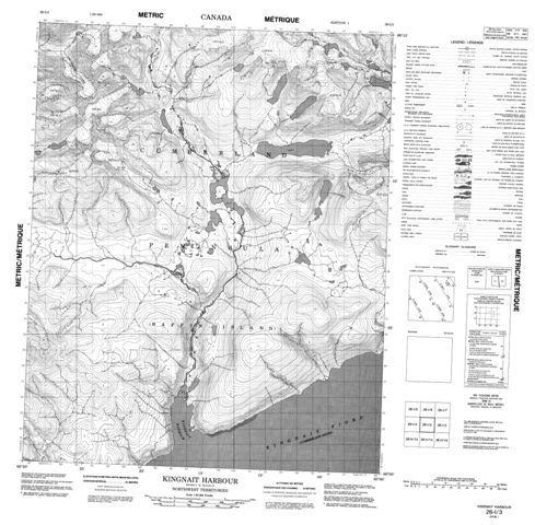 Kingnait Harbour Topographic Paper Map 026I03 at 1:50,000 scale