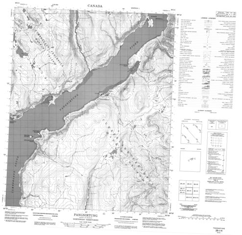 Pangnirtung Topographic Paper Map 026I04 at 1:50,000 scale
